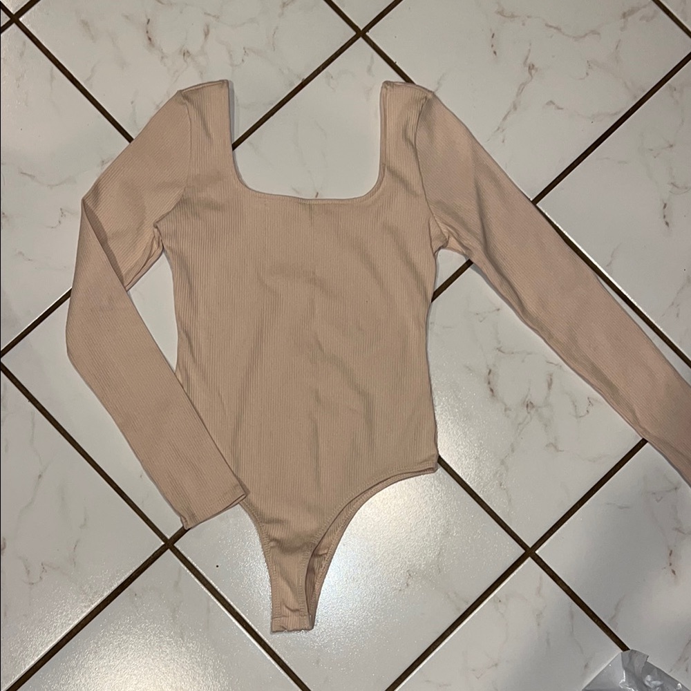 Altar'd State Cream Long Sleeve Bodysuit (Read Description)